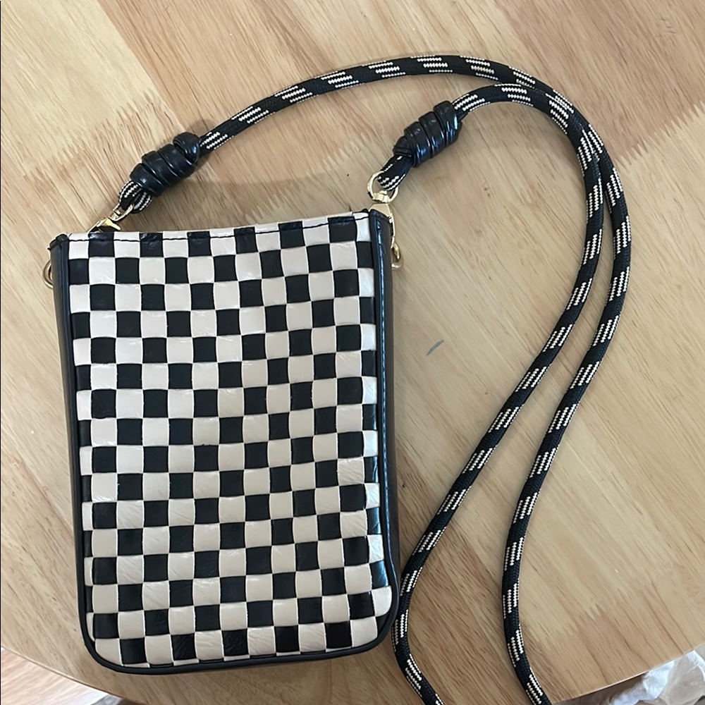 Checkered Black and White Crossbody Bag